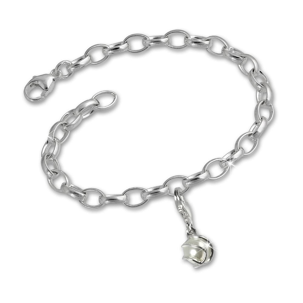 SilberDream 925 Charms Perle Silber Armband Anhänger Set FCA111