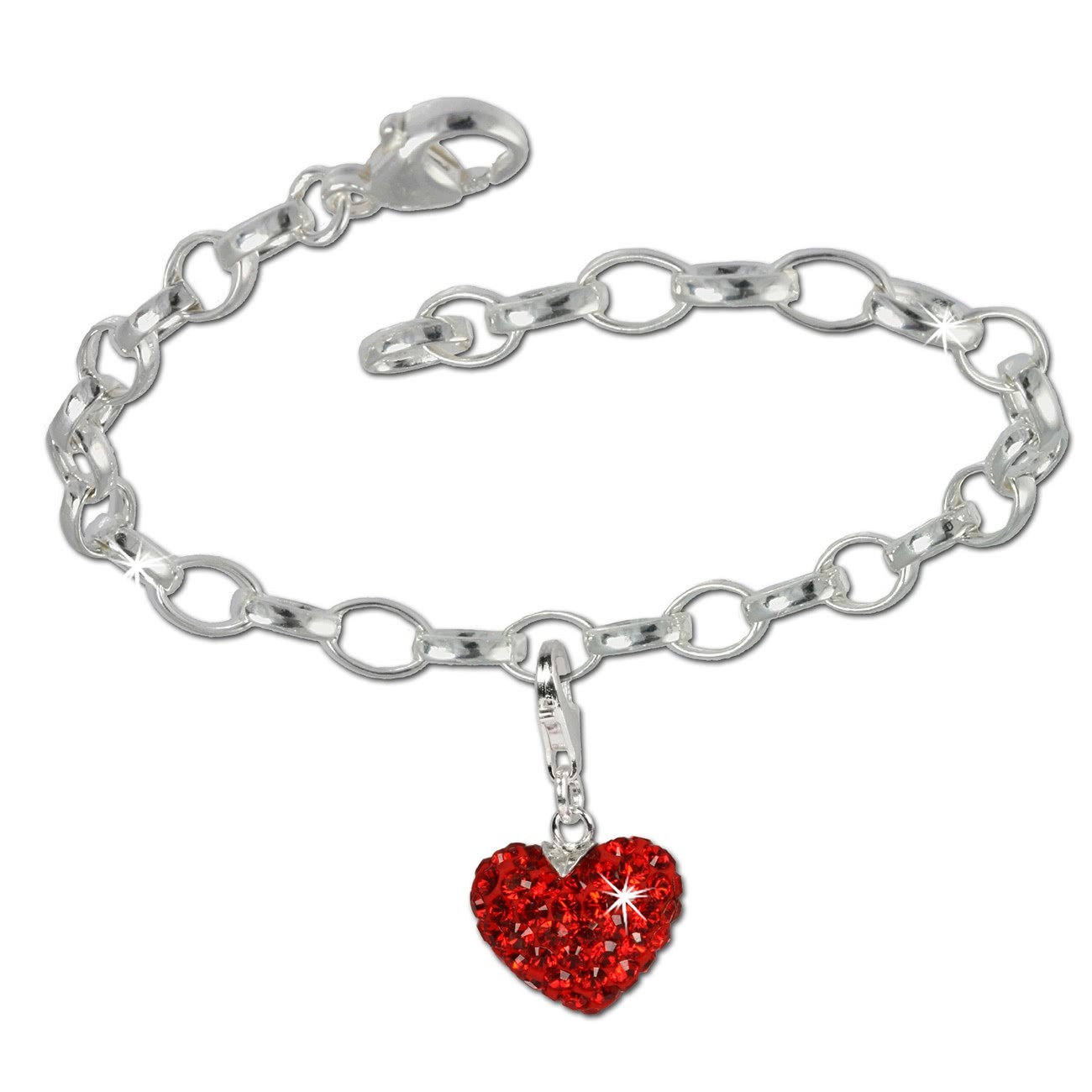 SilberDream 925 Charm Set Liebe rot Zirkonias Armband FCA130