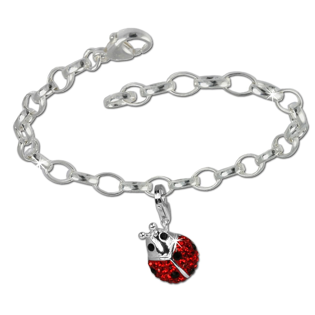 SilberDream Charm Set Marienkäfer Zirkonias Armband FCA139