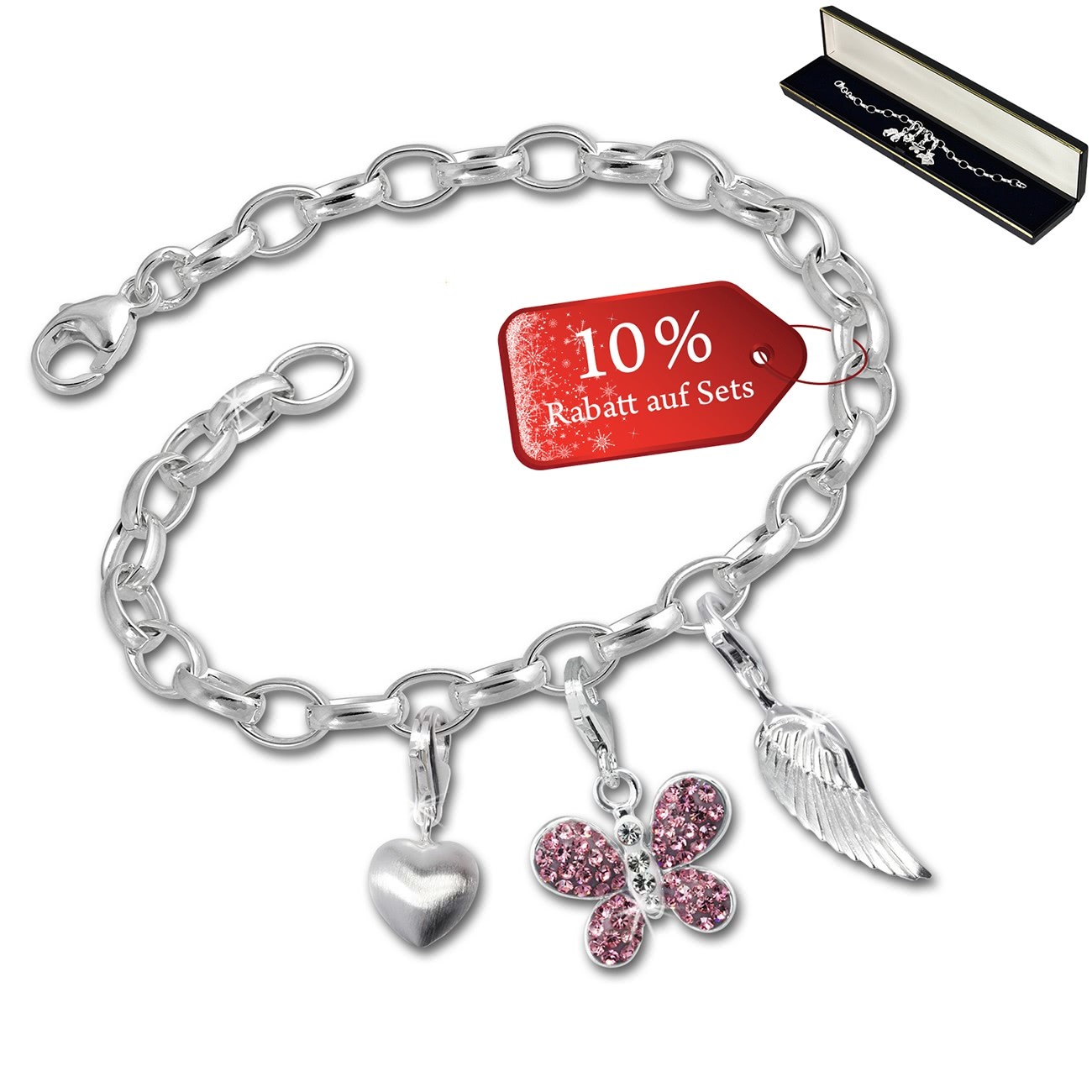 SilberDream Armband Fashion Charm Set Für Dich 925er Anhänger FCA318