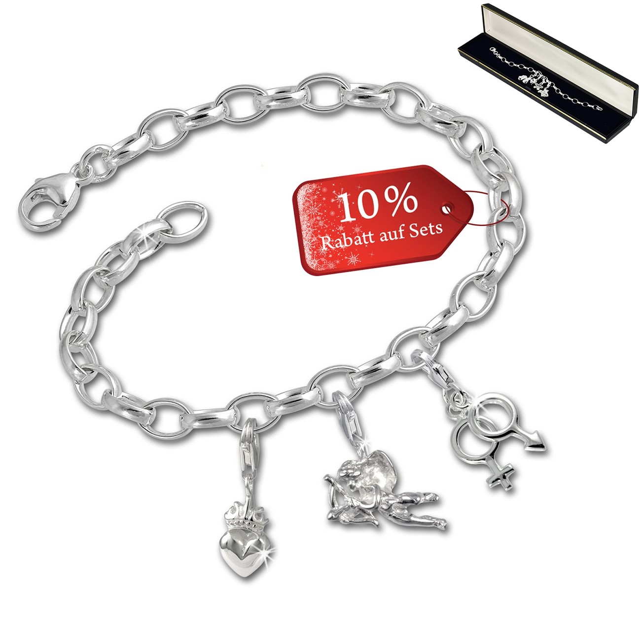 SilberDream Armband Fashion Charm Set Amore 925er Anhänger FCA328
