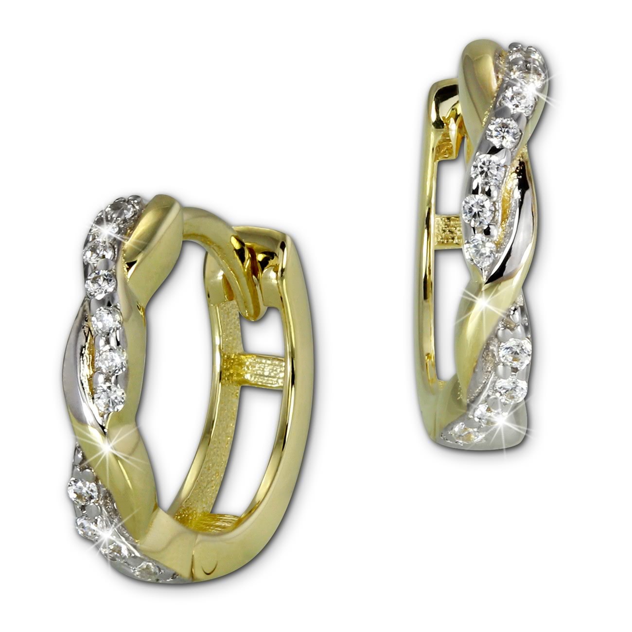 GoldDream Creole Ranke Zirkonia Ohrring 333 Gelbgold Echtschmuck GDO5041Y