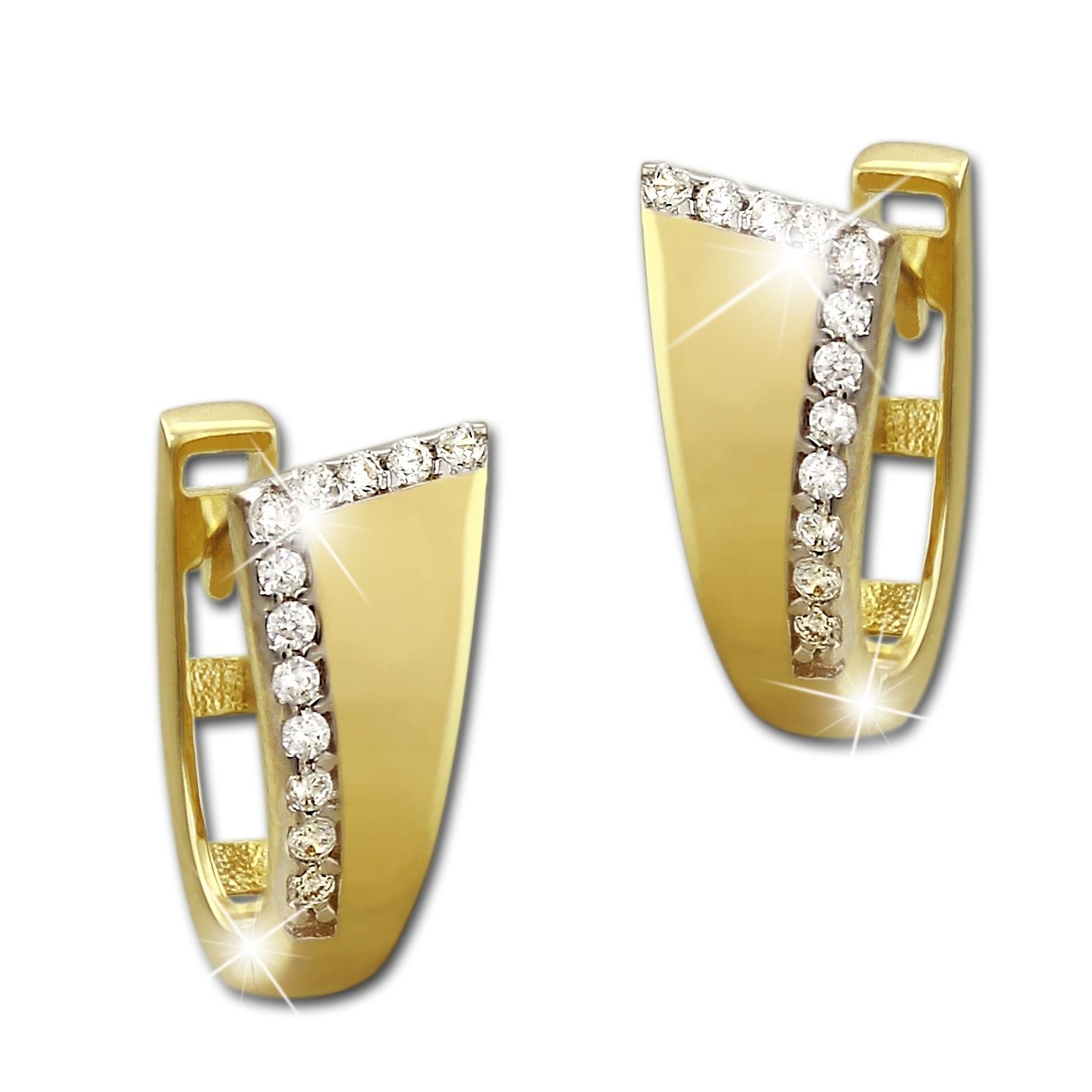 GoldDream Creole Elegance Zirkonia weiß Ohrring 333 Gold Echtschmuck GDO522WY