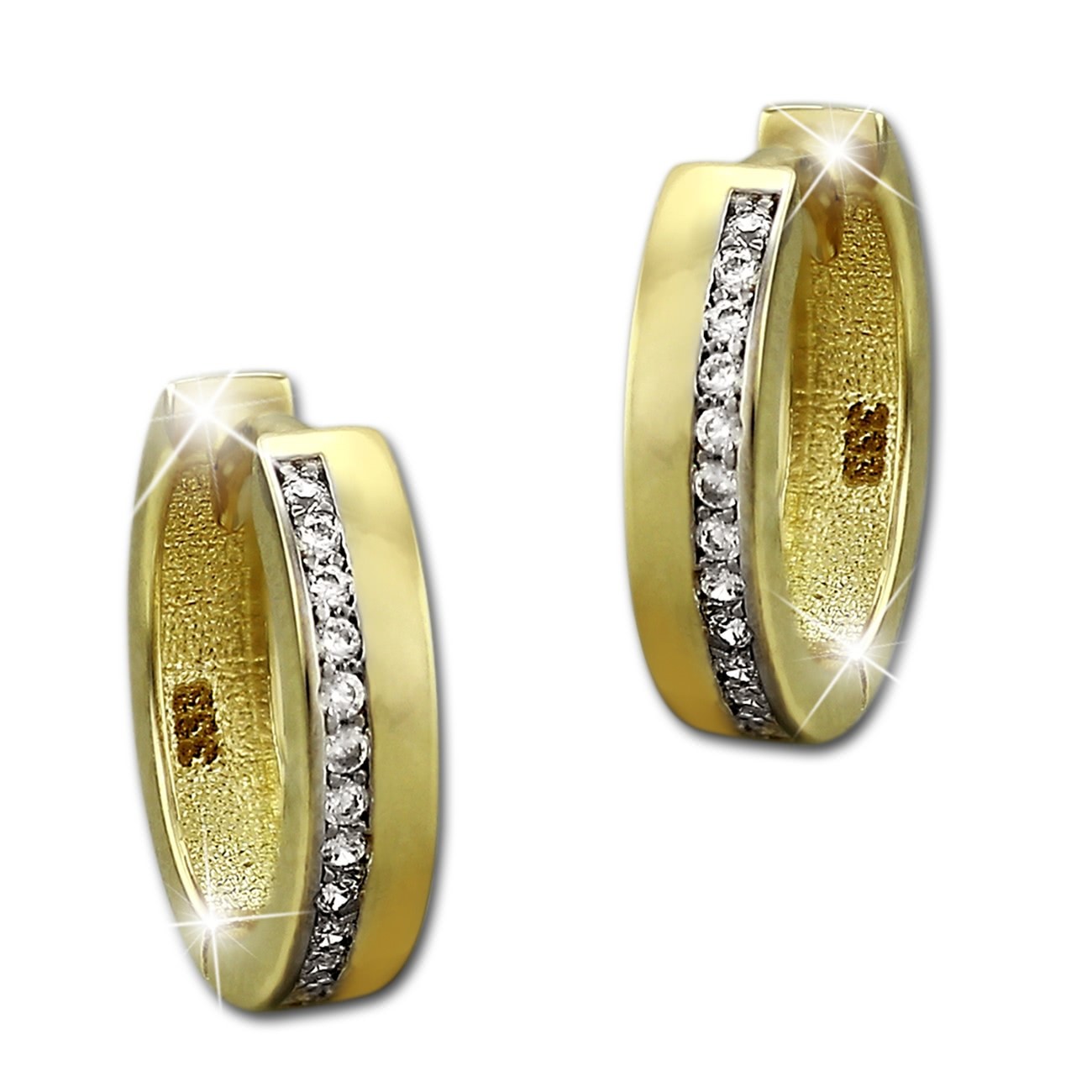 GoldDream Creole Line Zirkonia weiß Ohrring 333 Gelbgold Echtschmuck GDO528WY