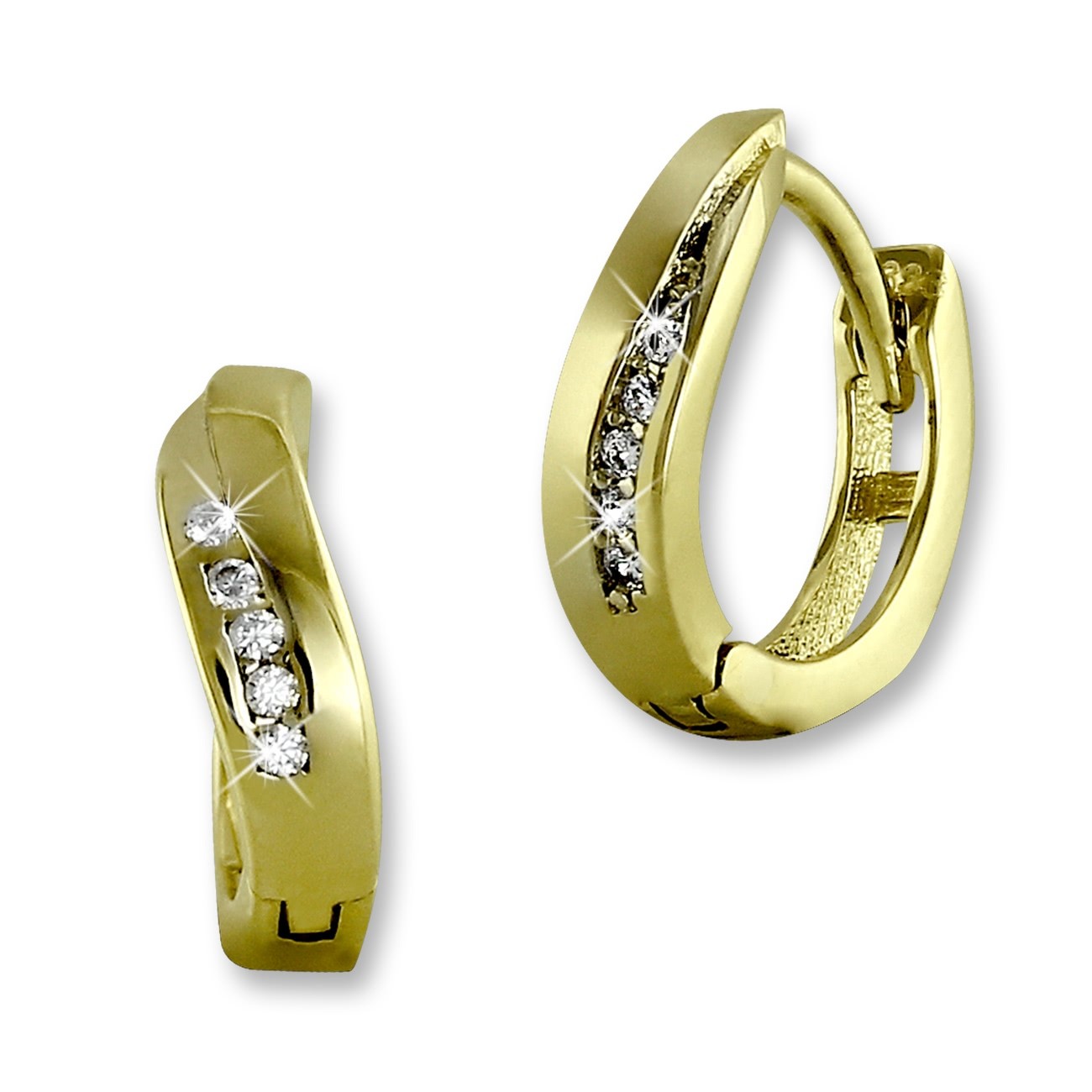 GoldDream Creole Welle Zirkonia Ohrring 333 Gelbgold Echtschmuck GDO539WY