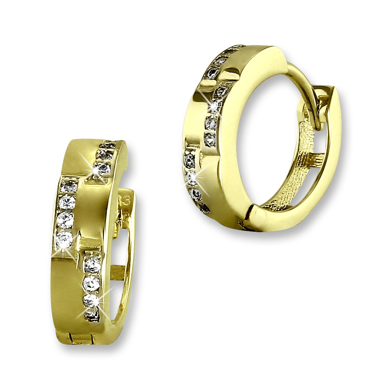 GoldDream Creole Zirkonia weiß Ohrring 333 Gelbgold Echtschmuck GDO540WY