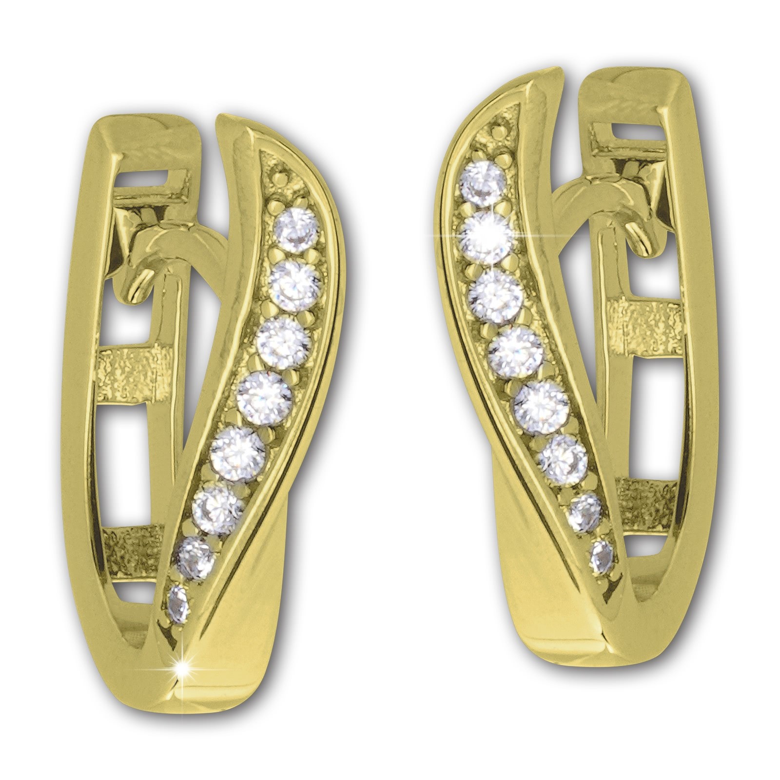 GoldDream Creole Turned oval Zirkonia Ohrring 333 Gold Echtschmuck GDO5623Y