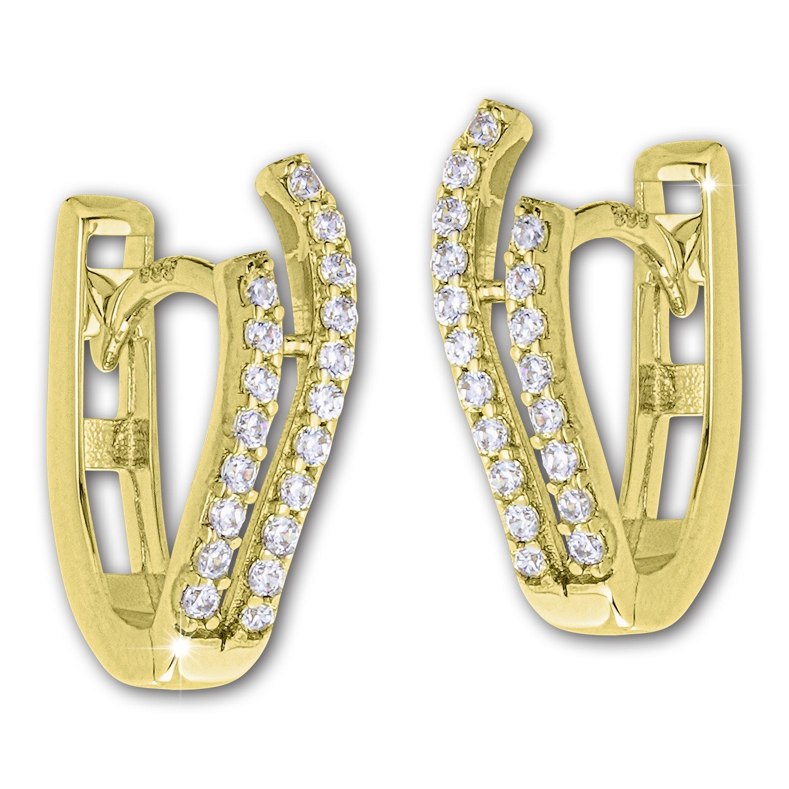 GoldDream Creole Double oval Zirkonia Ohrring 333 Gold Echtschmuck GDO5624Y