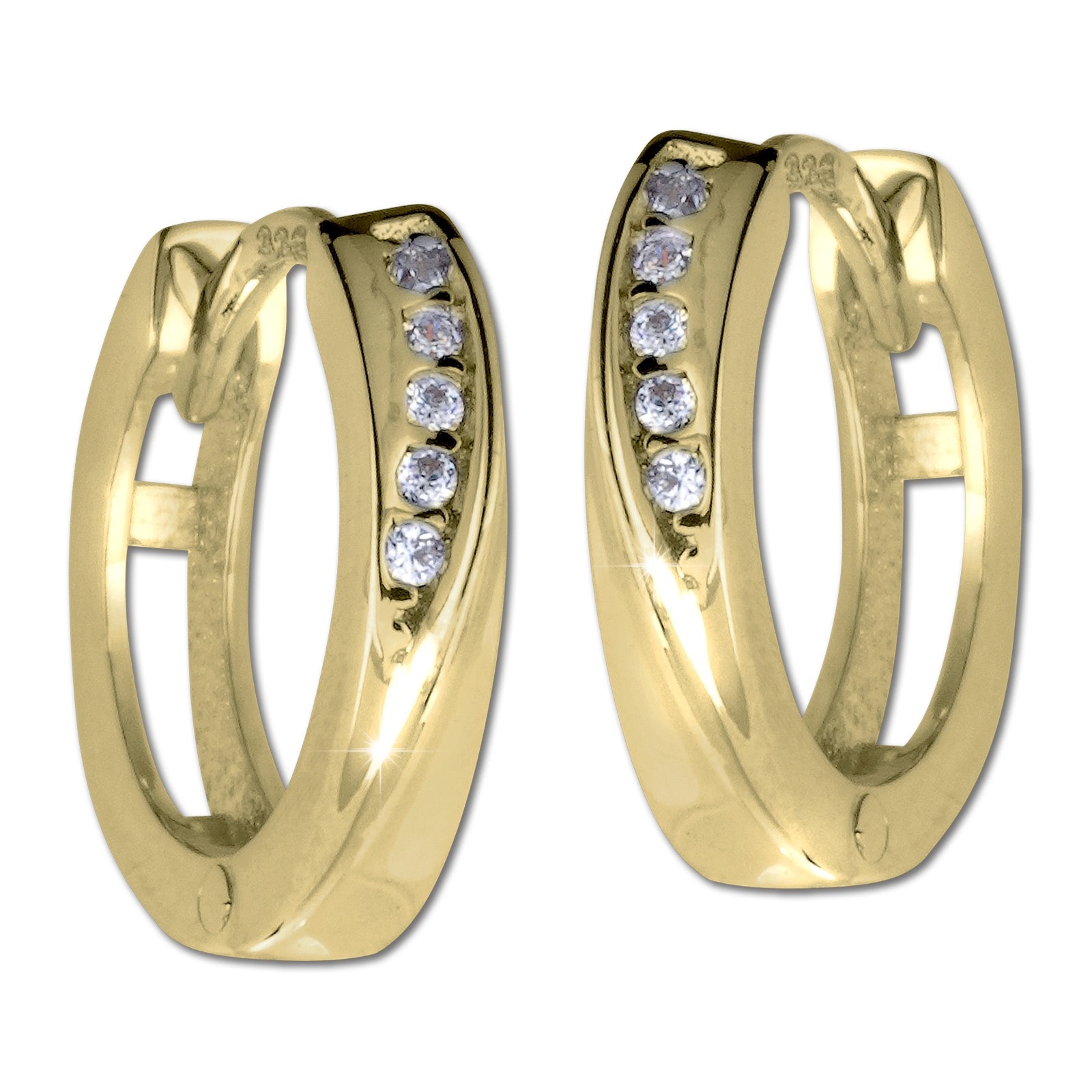 GoldDream Creole Plain Zirkonia Ohrring 333 Gold Echtschmuck GDO5634Y