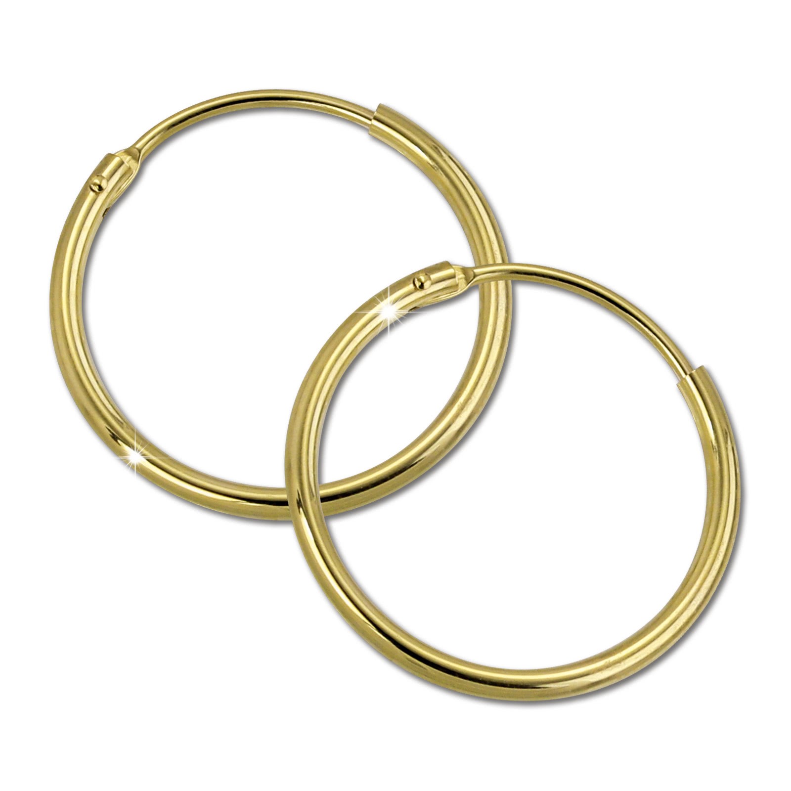 GoldDream Damen Creolen Ohrring 20mm Gelbgold 8 Karat GDOB00120K