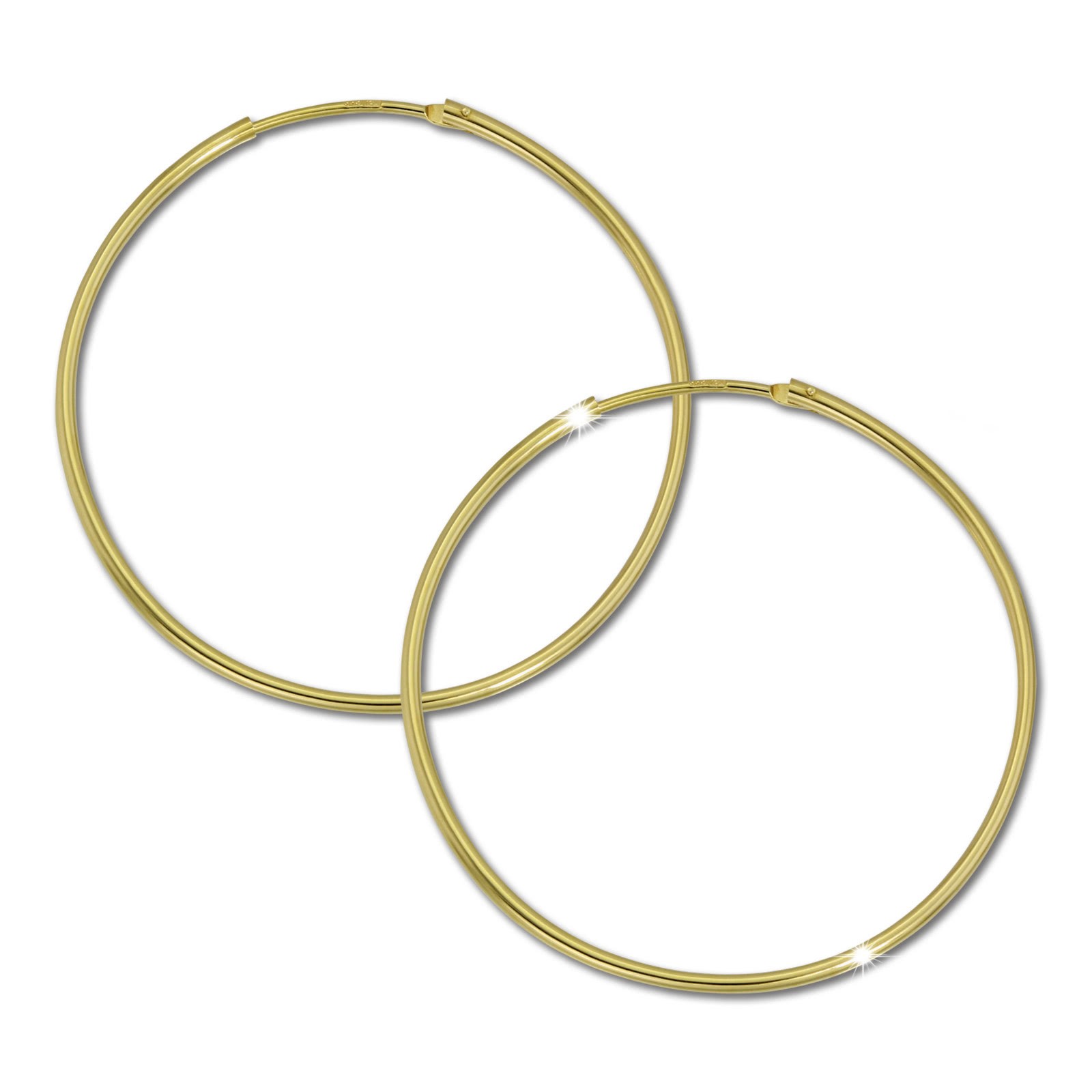 GoldDream Damen Creolen Ohrring 57mm Gelbgold 8 Karat GDOB00157K