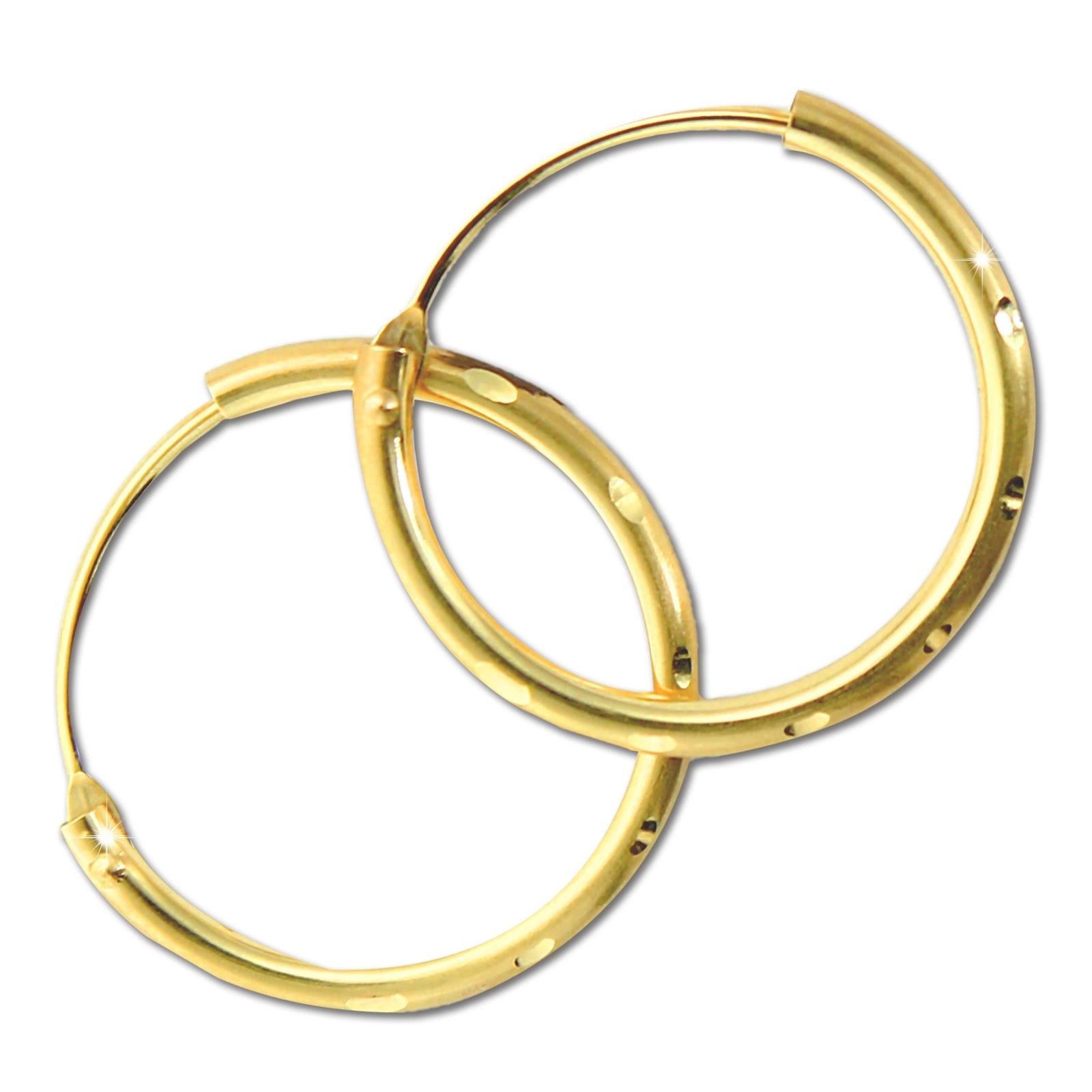 GoldDream Damen Creolen Ohrring 15mm Gelbgold 8 Karat GDOB00215Y