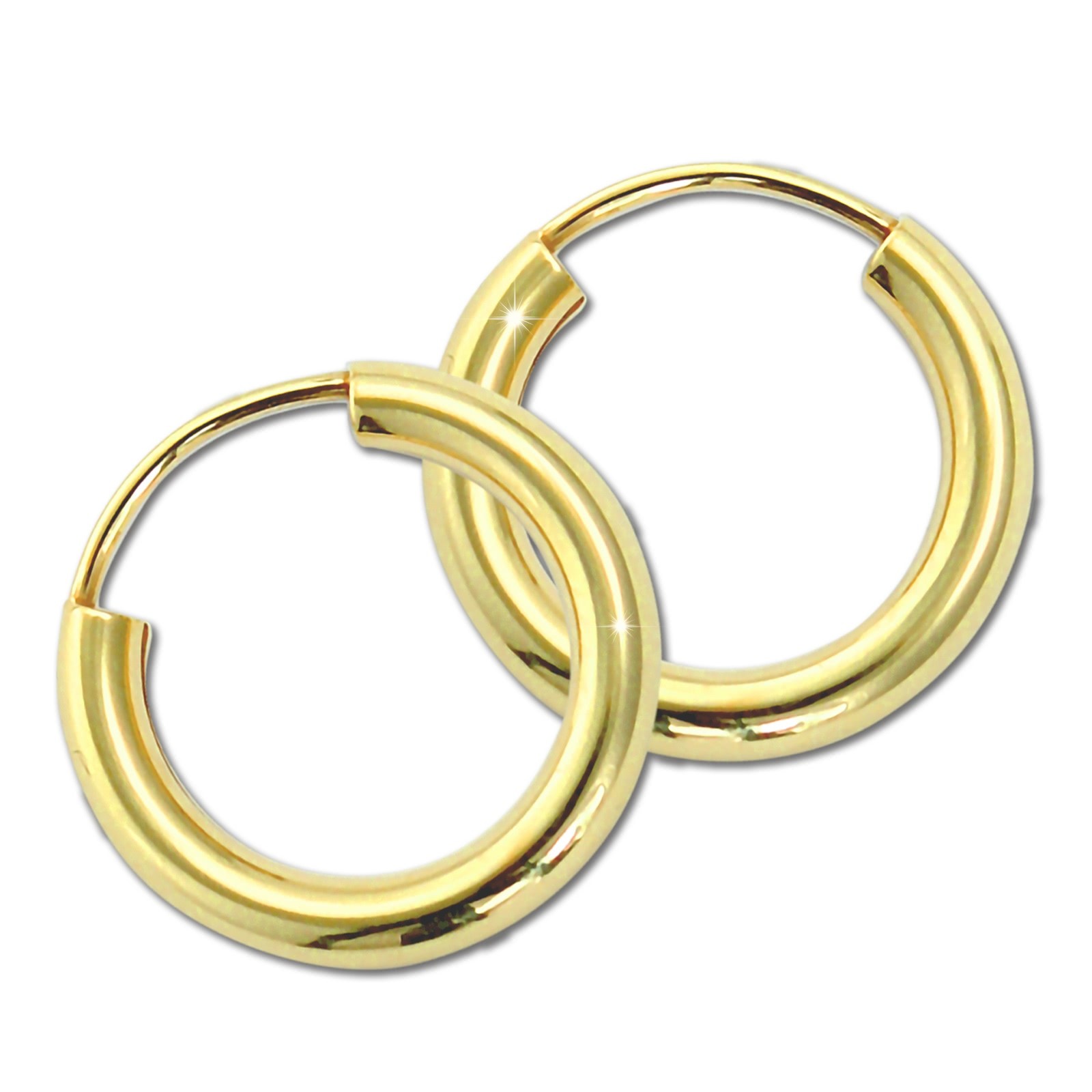 GoldDream Damen Creolen Ohrring 15mm Gelbgold 8 Karat GDOB00315Y