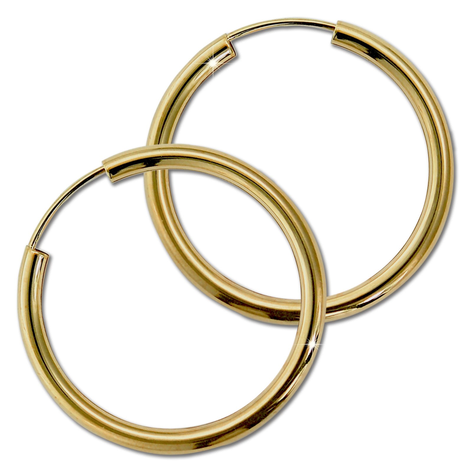 GoldDream Damen Creolen Ohrring 40mm Gelbgold 8 Karat GDOB00340K