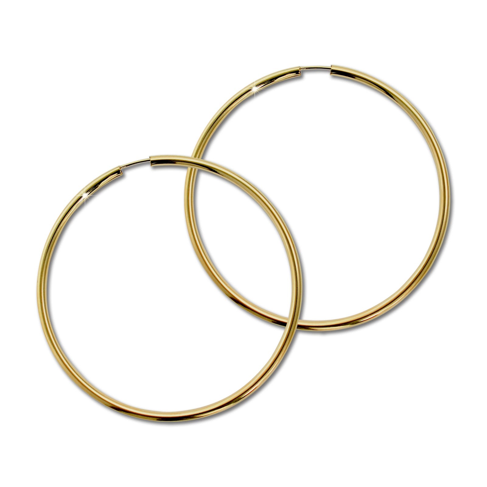 GoldDream Damen Creolen Ohrring 50mm Gelbgold 8 Karat GDOB00350K