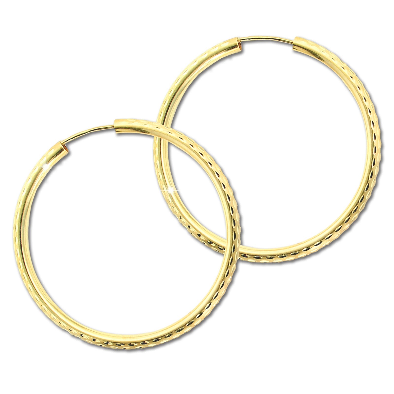 GoldDream Damen Creolen Ohrring 30mm Gelbgold 8 Karat GDOB00430Y