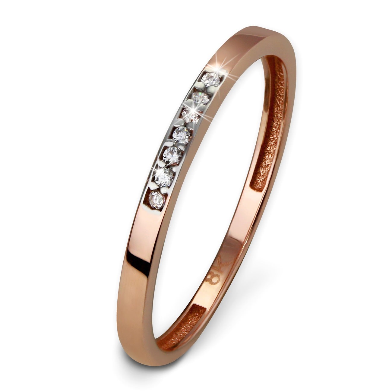 GoldDream Gold Ring Zirkonia weiß Gr.56 333er Rosegold GDR502E56