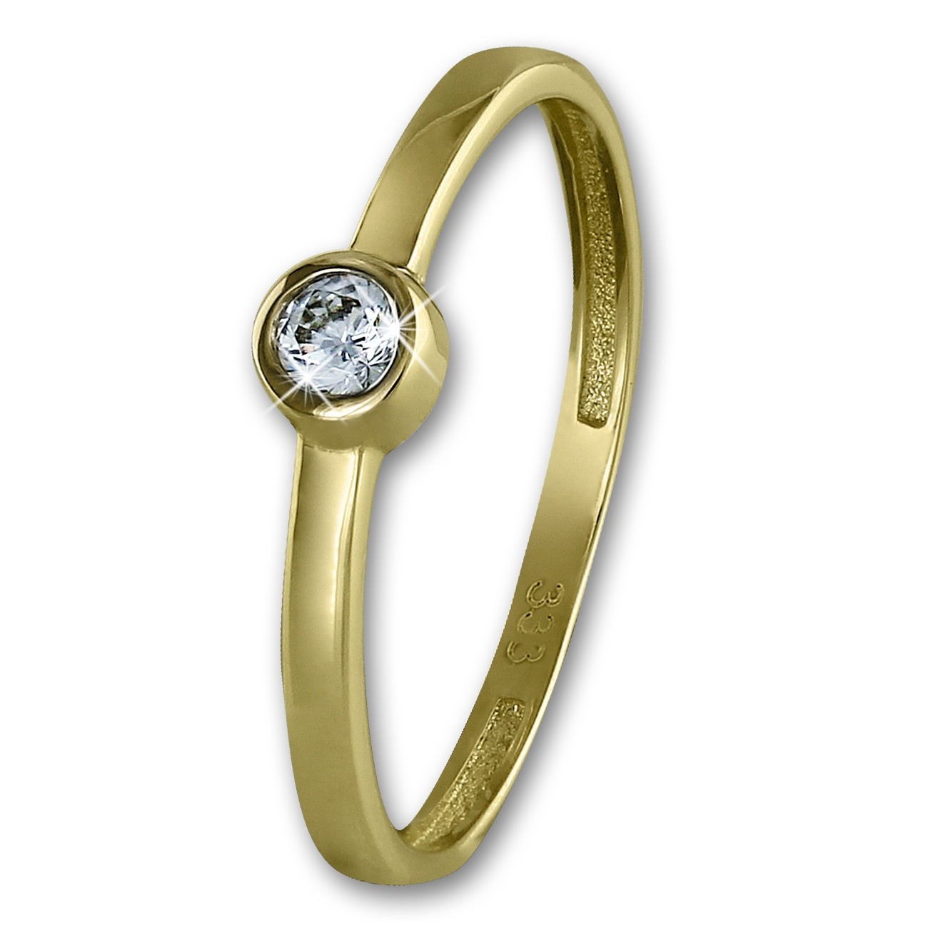 GoldDream Gold Ring Stein Zirkonia weiß Gr.58 333er Gelbgold GDR509Y58