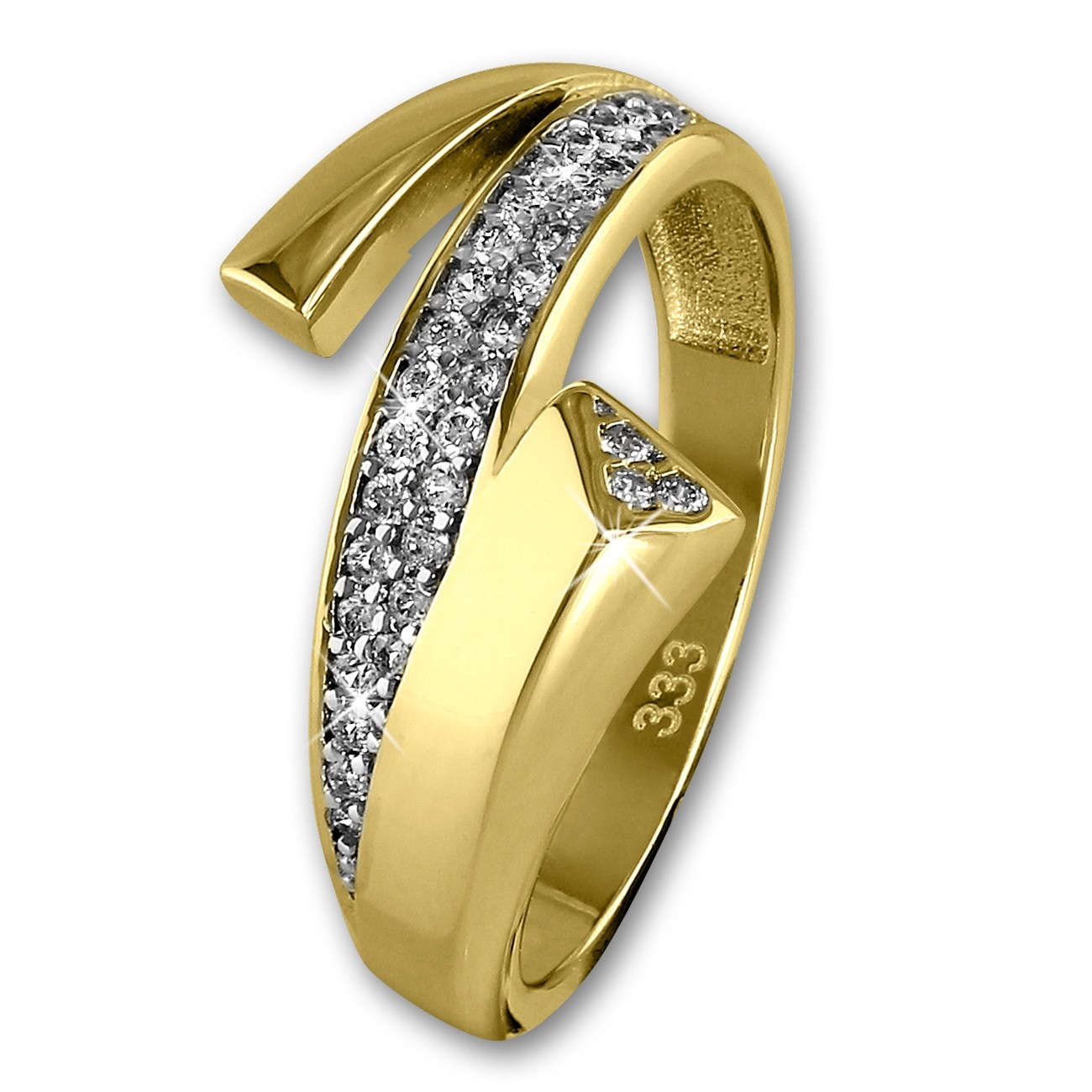 GoldDream Gold Ring Glamour Zirkonia weiß Gr.56 333er Gelbgold GDR513Y56