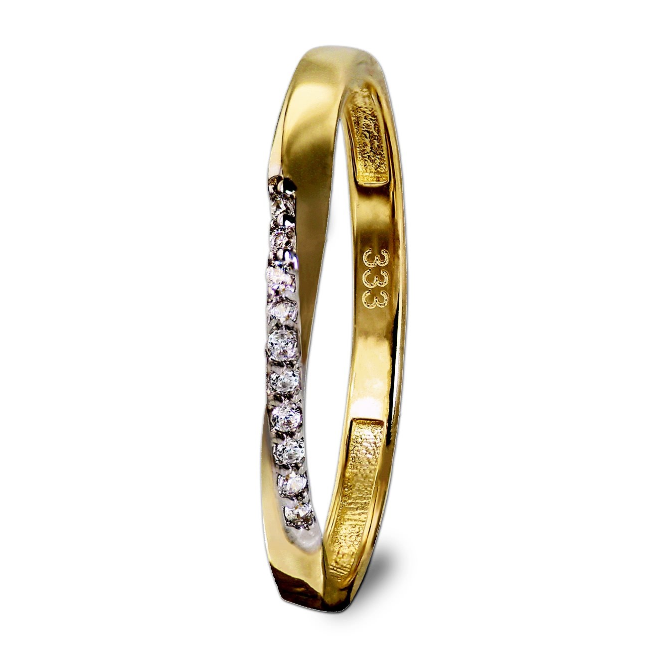 GoldDream Gold Ring Gr.60 Swing Zirkonia weiß 333er Gelbgold GDR523Y60