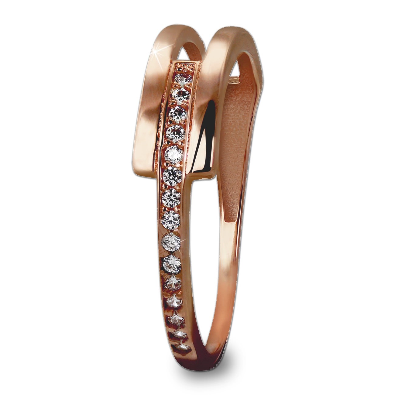 GoldDream Gold Ring Gr.54 Zirkonia weiß 333er Rosegold GDR526E54