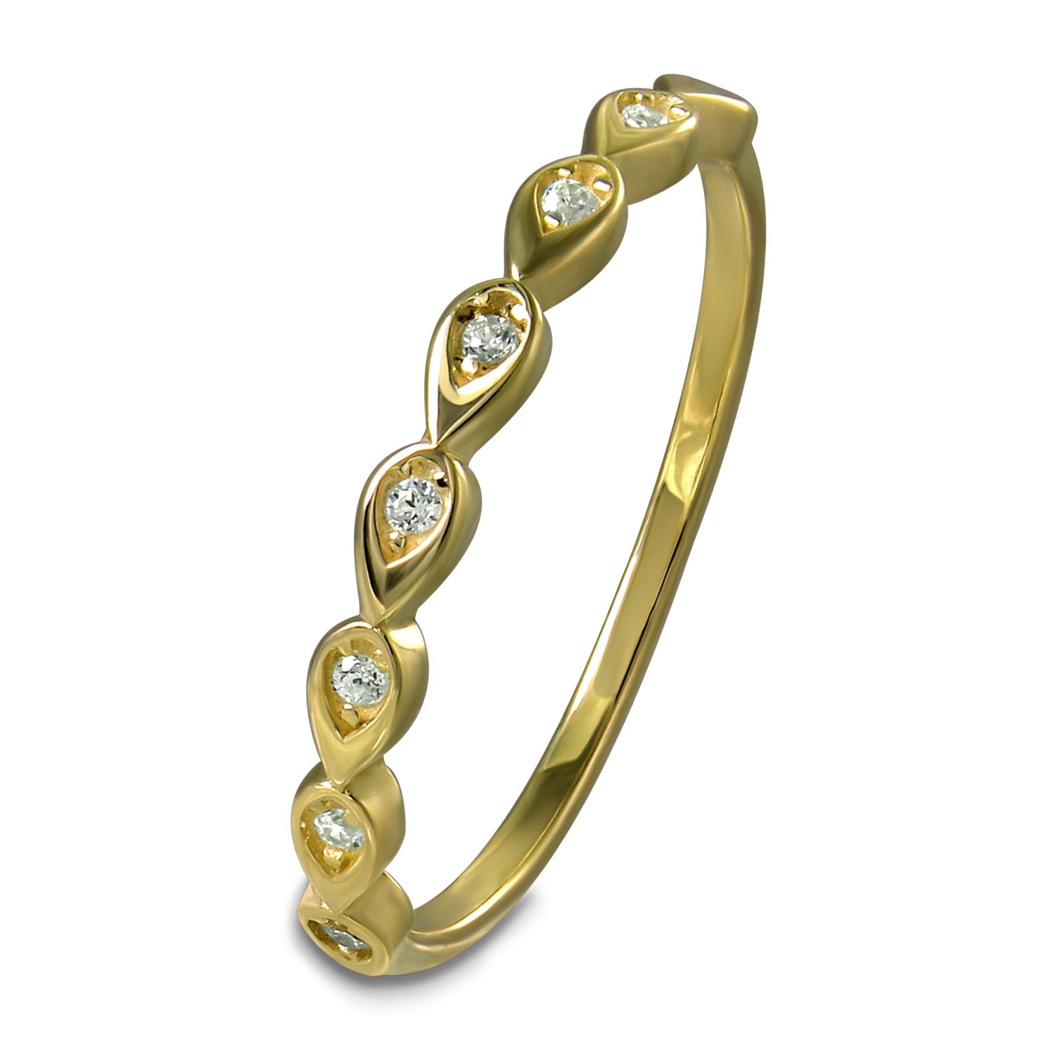 GoldDream zarter Gold Ring Drops Gr.56 333er Zirkonia Gelbgold Damen GDR564Y56