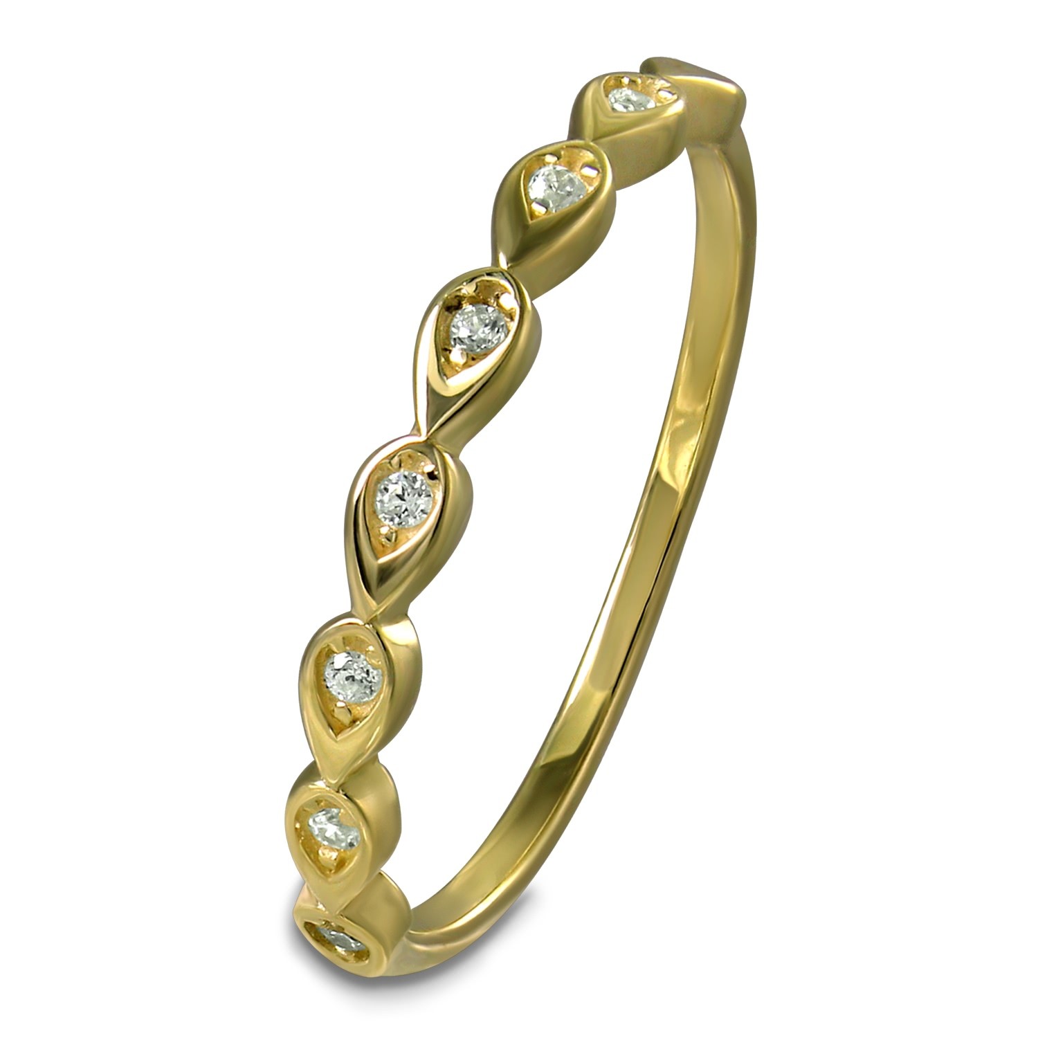 GoldDream zarter Gold Ring Drops Gr.58 333er Zirkonia Gelbgold Damen GDR564Y58