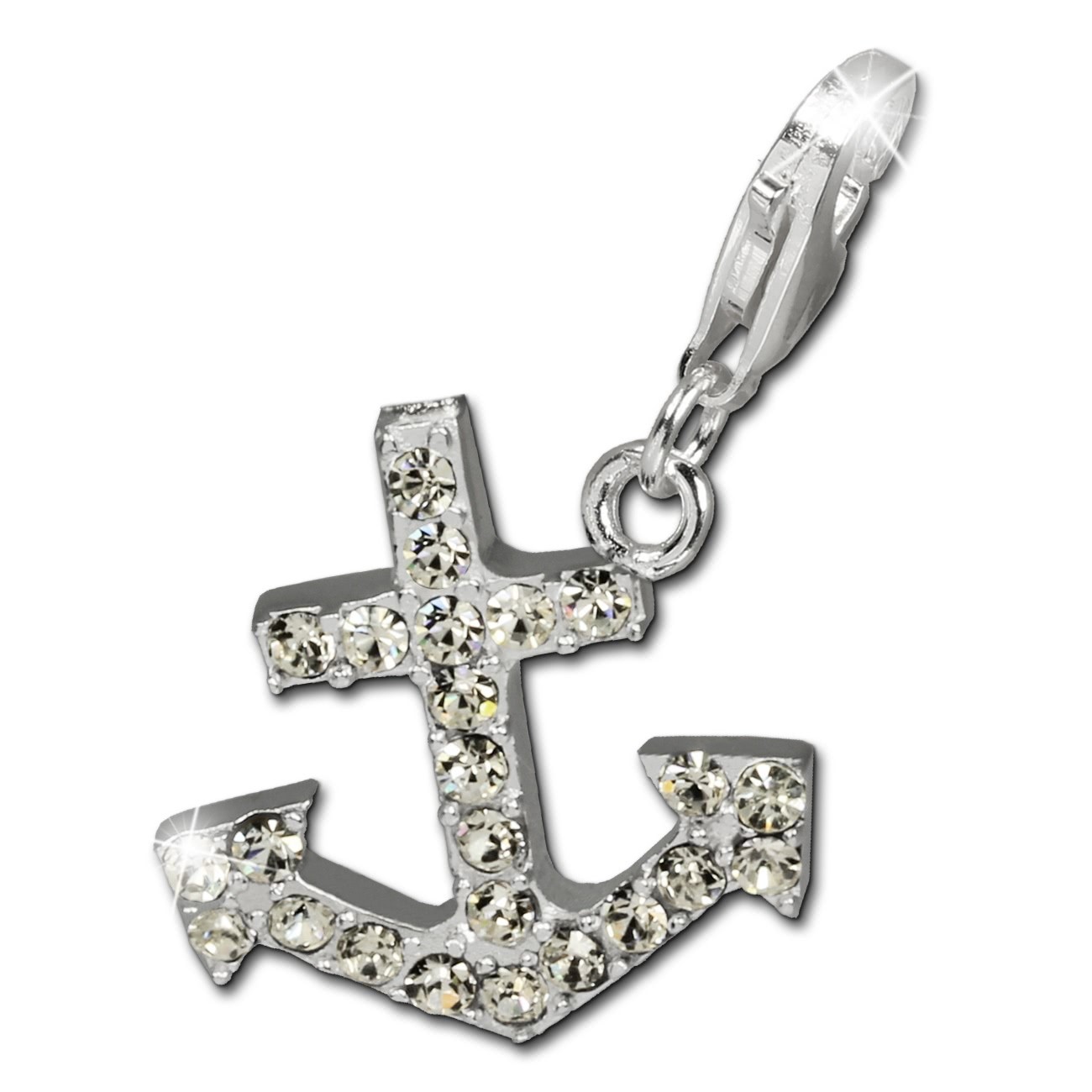 SilberDream Glitzer Charm Anker Zirkonias weiss GSC212