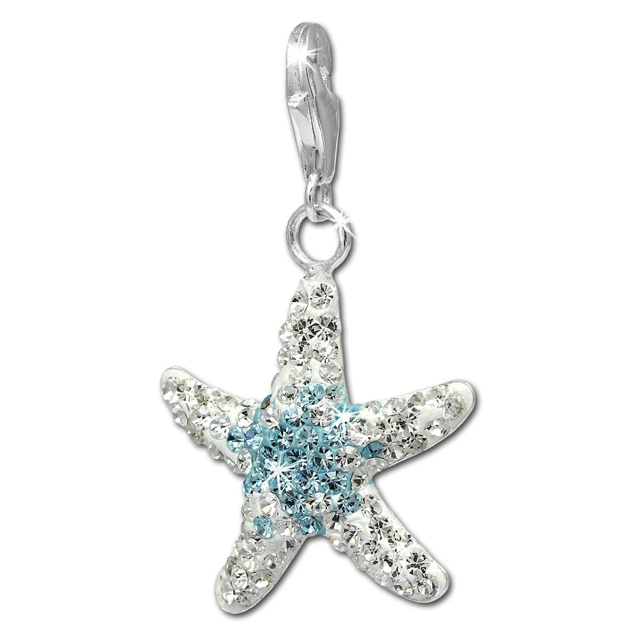 SilberDream Glitzer Charm Seestern groß Zirkonias 925 GSC309