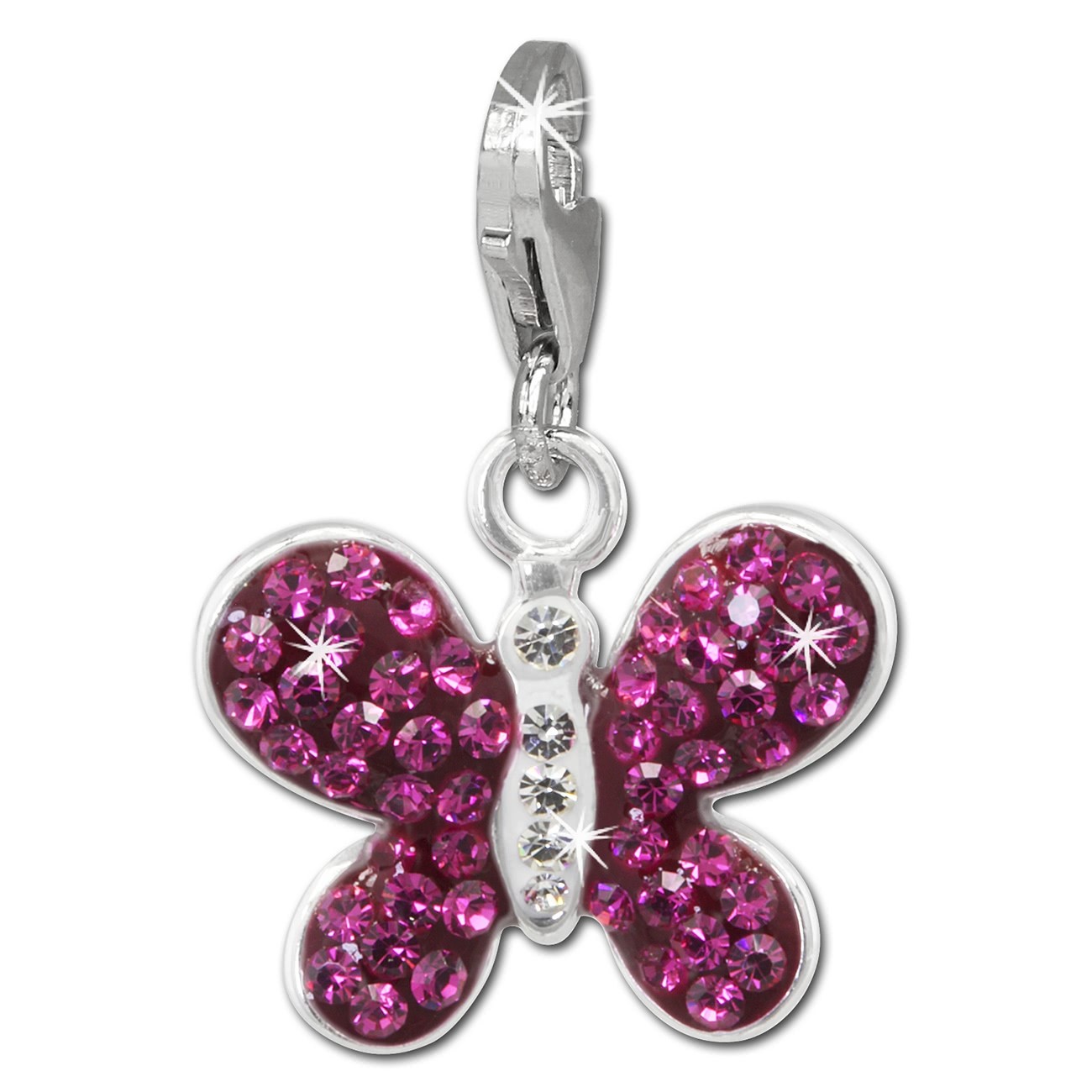 SilberDream Glitzer Charm Schmetterling fuchsia Zirkonia Kristalle GSC546P