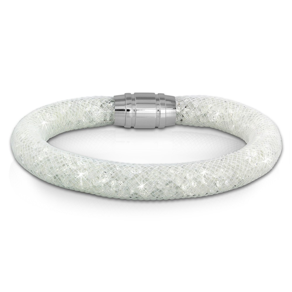 SilberDream Glitzerarmband Minikristalle weiß 20cm Armband Damen SDA050W0