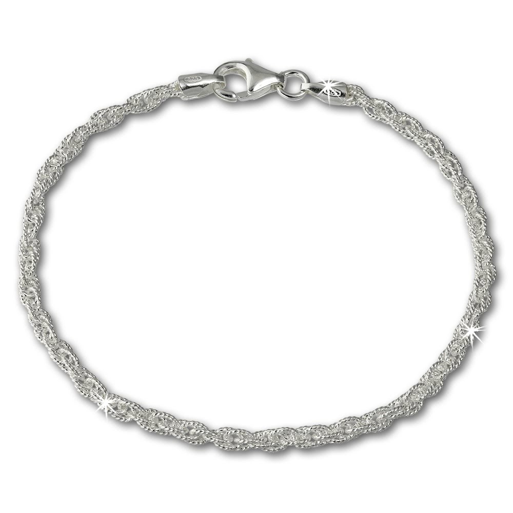 SilberDream Armband Doppelanker 925 Sterling Silber Damen 19cm SDA2099J