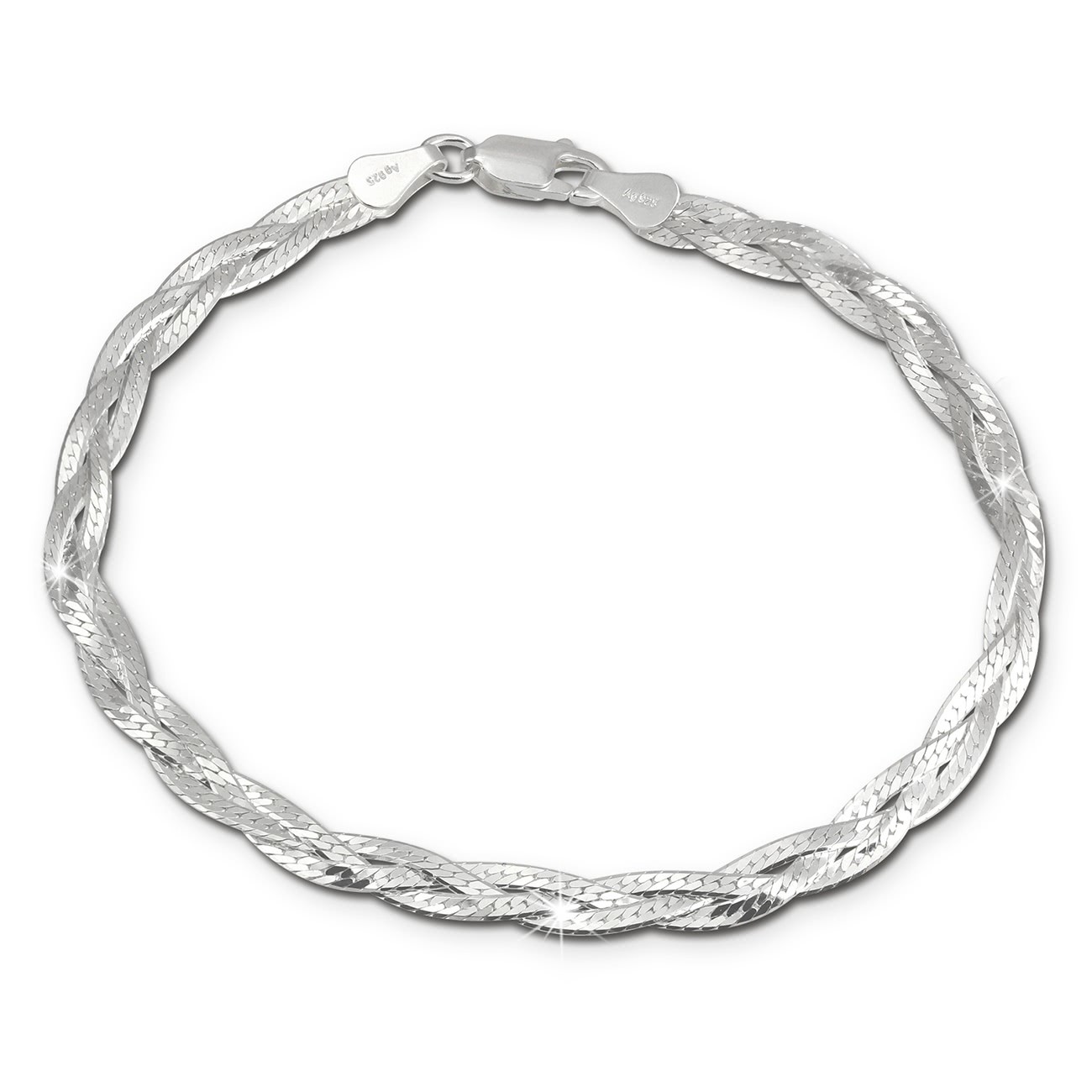 SilberDream Armband geflochten 925 Sterling Silber Damen 19cm SDA2479J