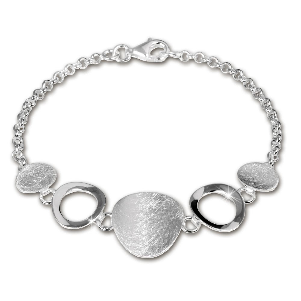 SilberDream Armband aus matten Elementen 925 Silber 18,5cm SDA400