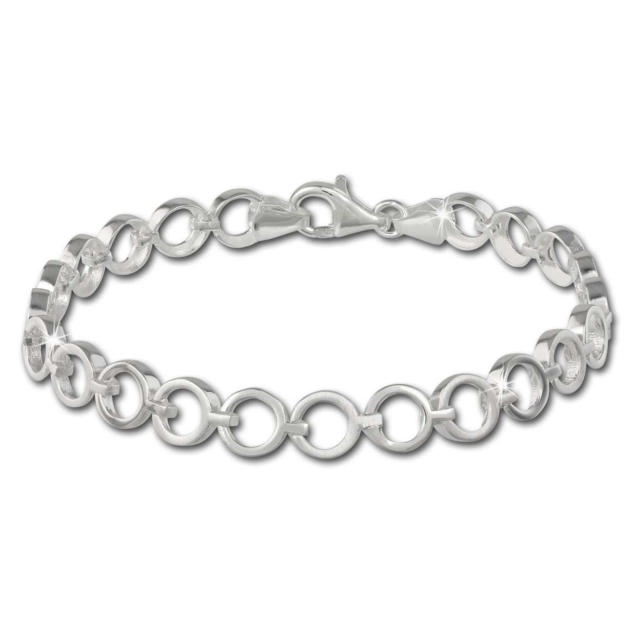 SilberDream Armband Circle matt/glänzend 925 Sterling Silber 19,5cm SDA431