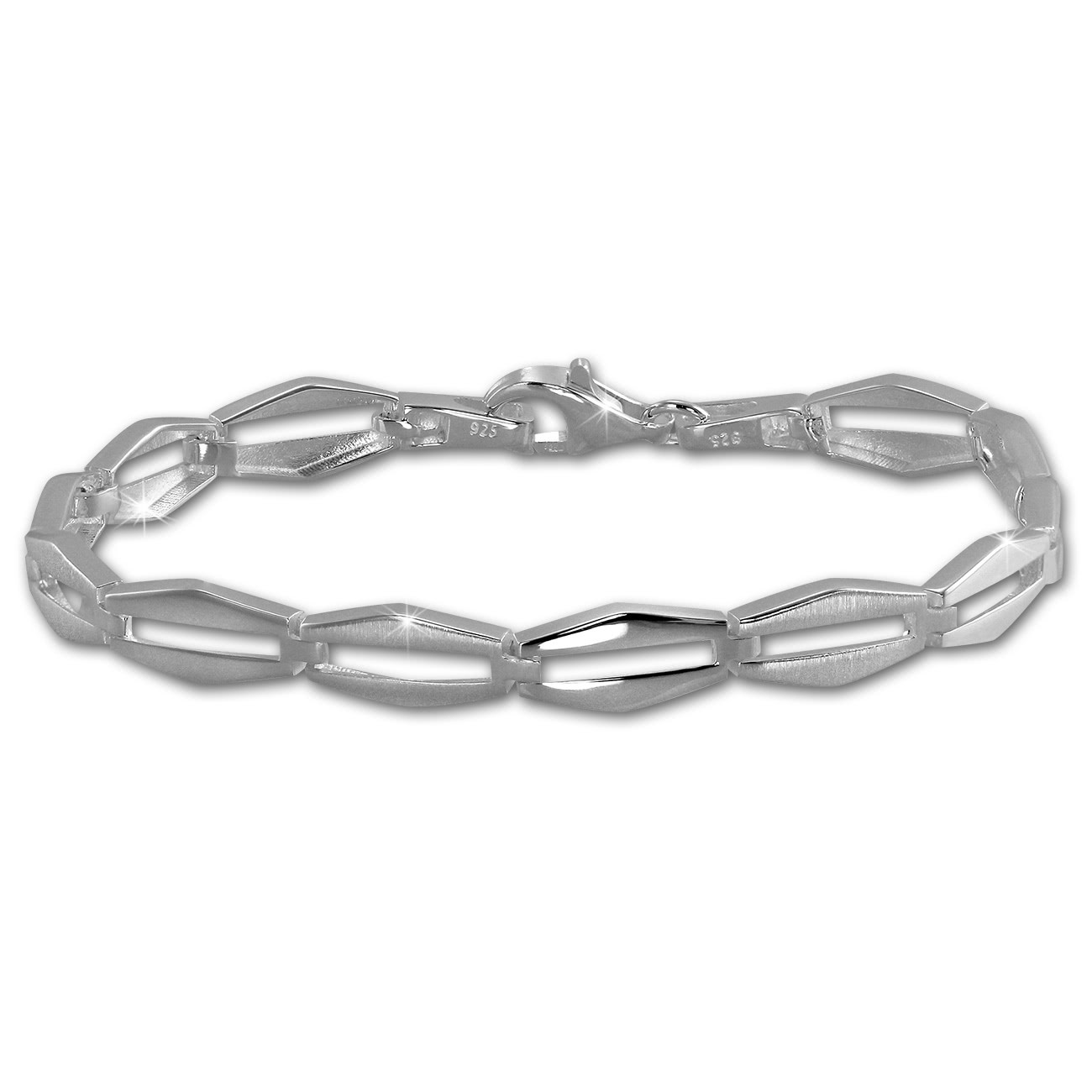 SilberDream Armband Raute matt/glänzend 925 Sterling Silber 19,5cm SDA459J