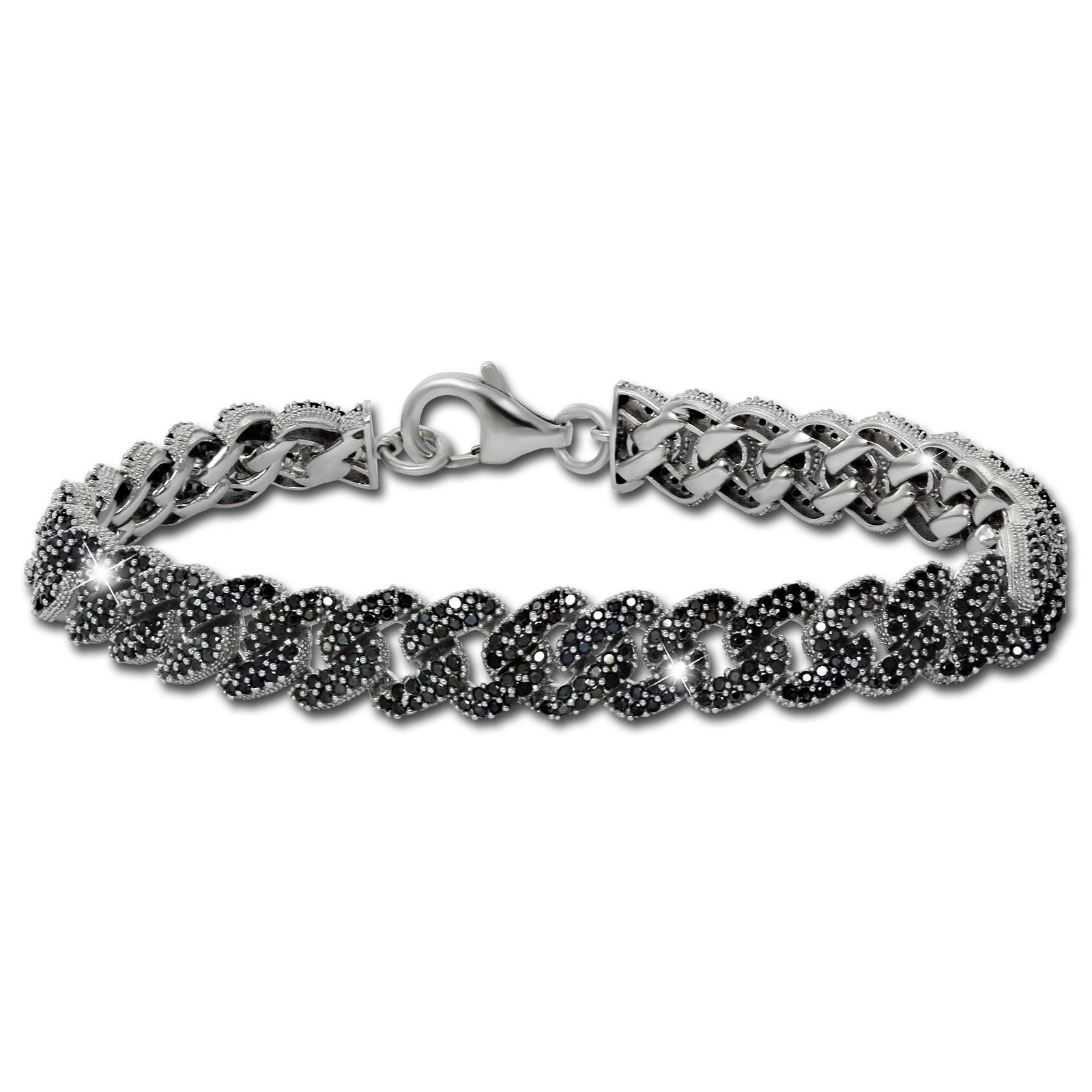 SilberDream Armband Glamour 925 Silber Zirkonia schwarz 18,5cm Damen SDA467S