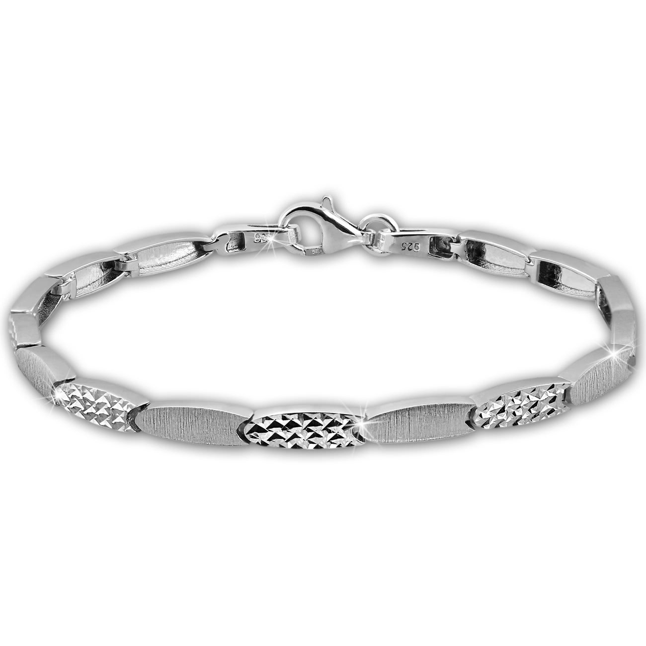 SilberDream Armband Schliff matt/glänzend 925 Sterling Silber 19cm Damen SDA471J