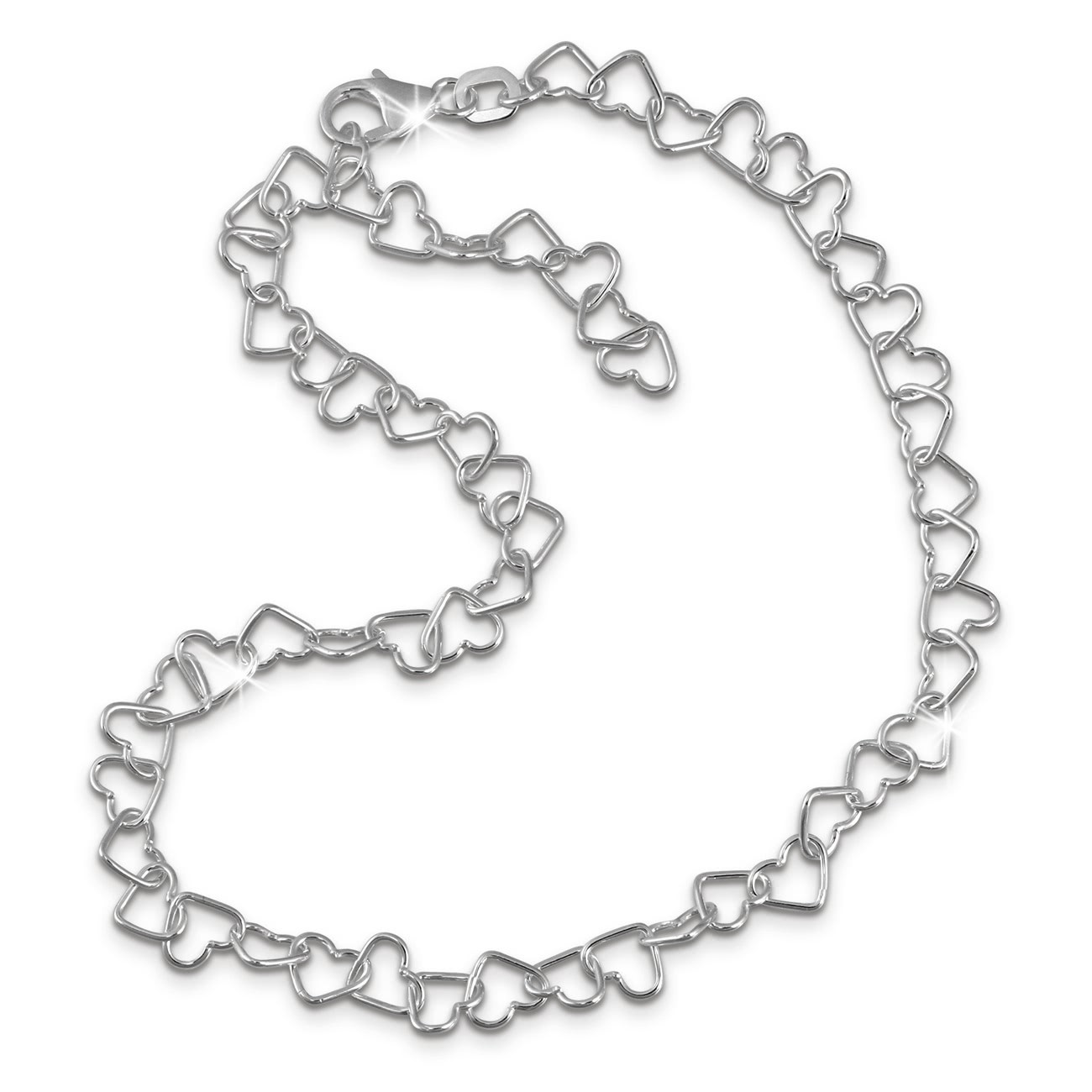 SilberDream Damen Fußkette Herzchen 25cm 925 Sterling Silber SDF2146J