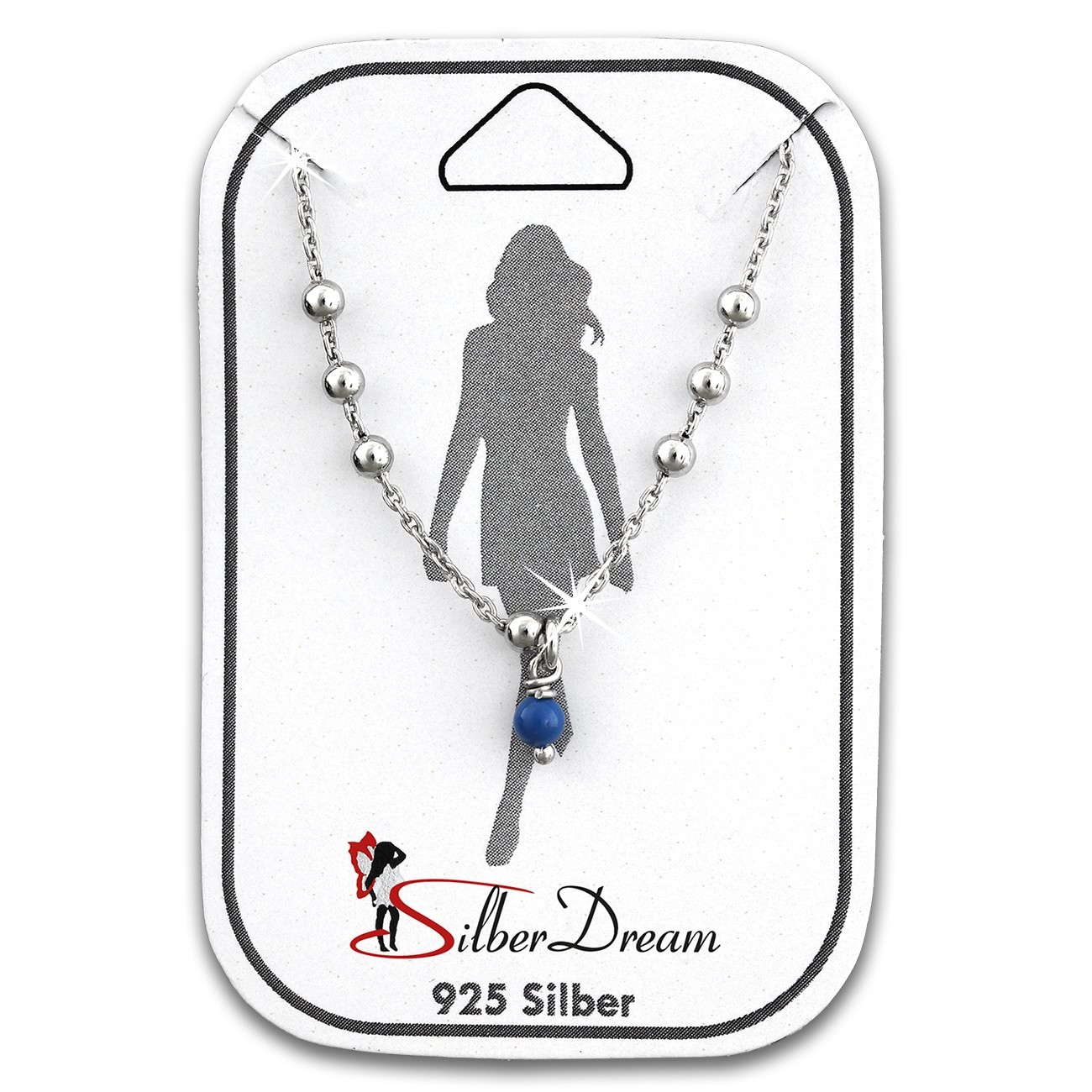 SilberDream Fußkette Dangle blau 25cm 925 Sterling Silber Damen SDF5035B