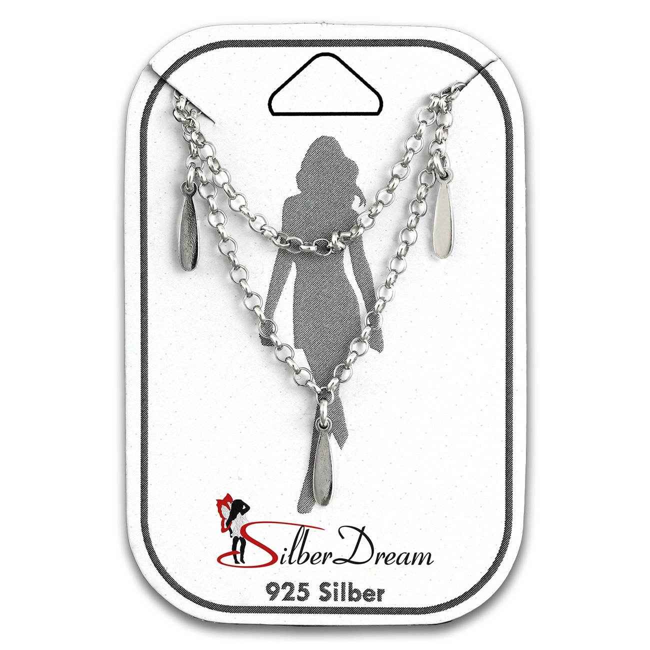 SilberDream Fußkette Blätter 25cm 925 Sterling Silber Damen SDF5045J