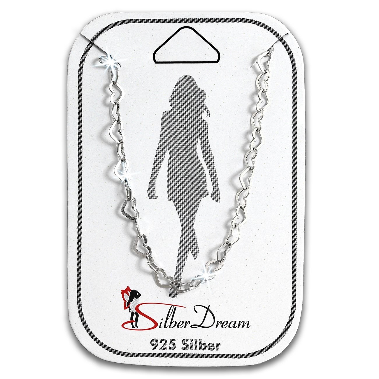 SilberDream Fußkette Herzchen 25cm 925 Sterling Silber SDF5075J