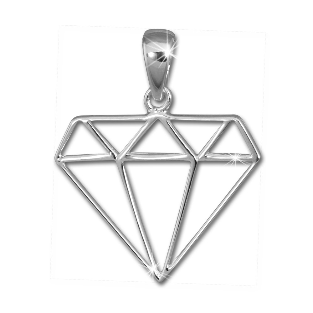 SilberDream Kettenanhänger Diamant Form Anhänger für Damen 925er Silber SDH8200J