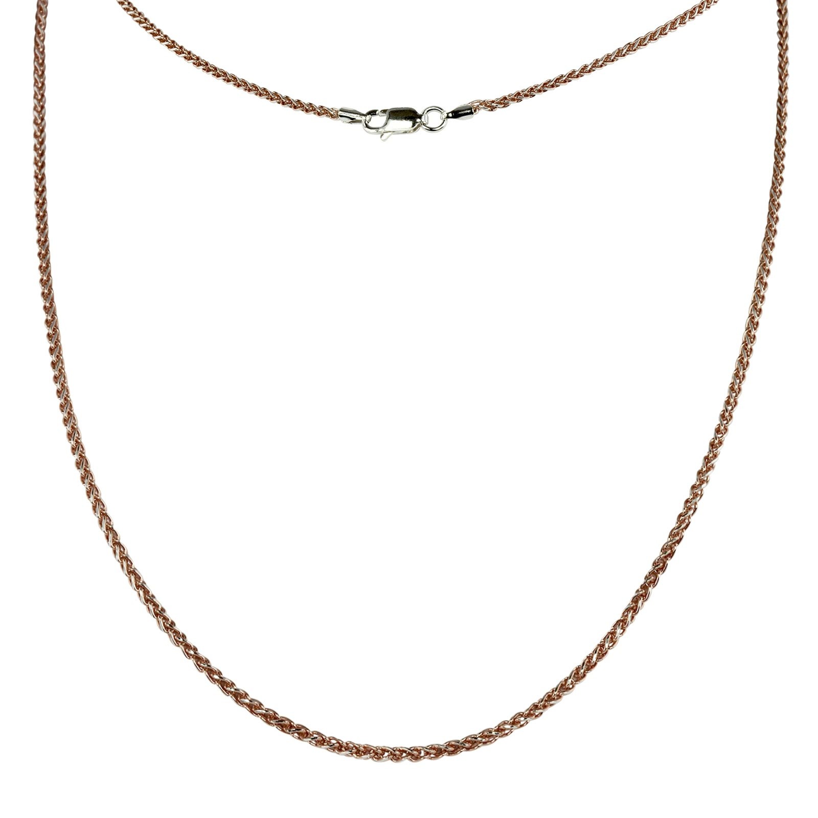 SilberDream Collier Kette Zopf Rose vergoldet 925 Silber 45cm SDK21545E