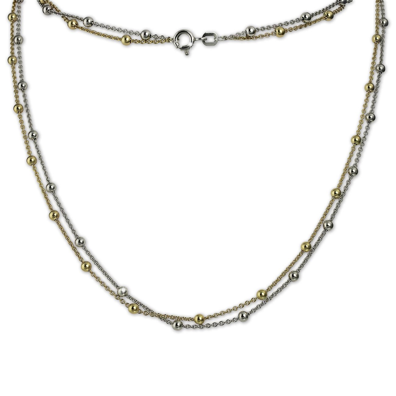 SilberDream Collier Kette Kugeln vergoldet 925er Silber Damen 45cm SDK22345T