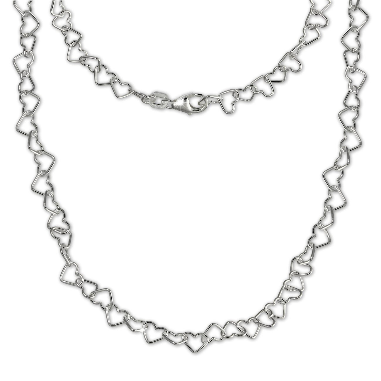 SilberDream Damen Kette Herzchen 925er Silber 45cm Damen Halskette SDK27546J