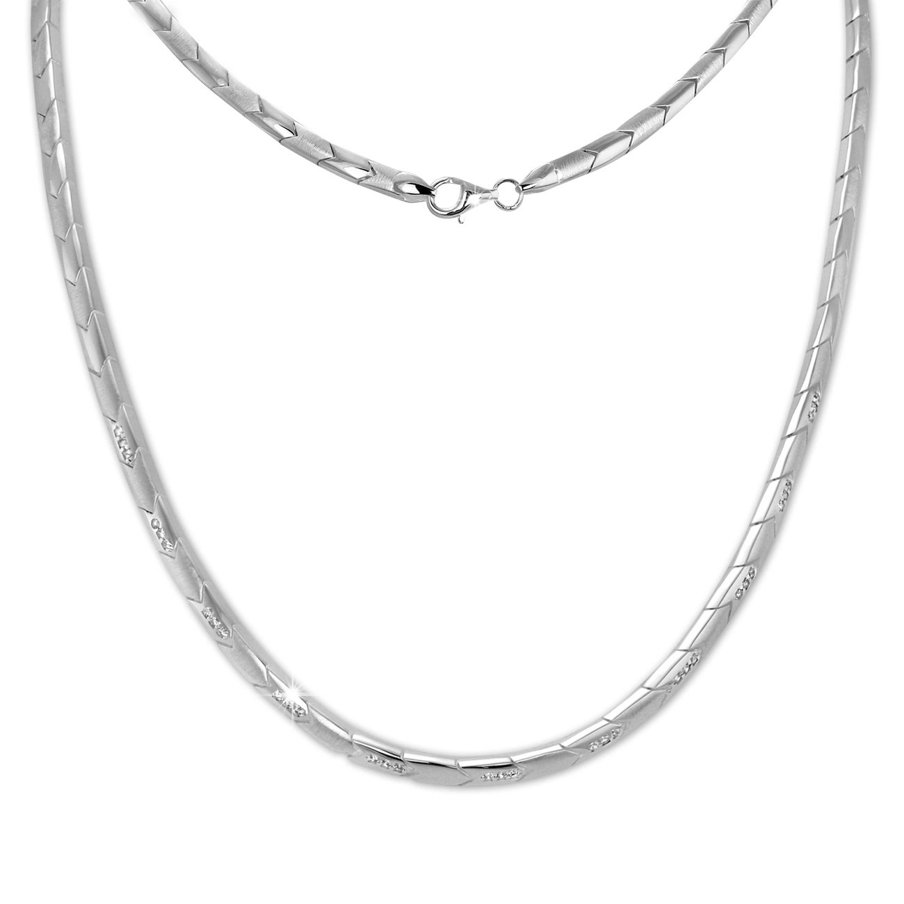SilberDream Collier Pfeile Zirkonia weiß 925er Silber 45cm Halskette SDK451W