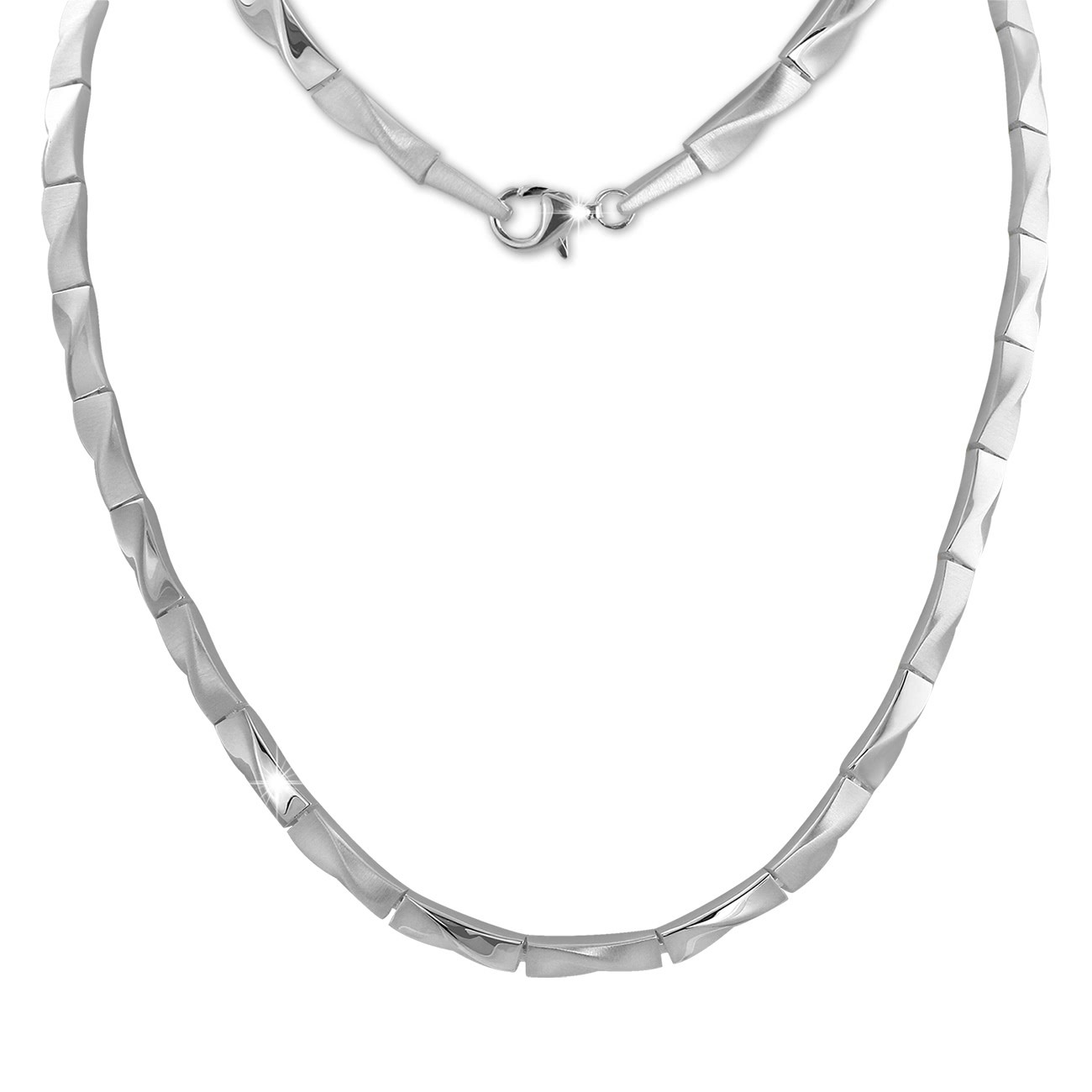 SilberDream Collier Kette Zopf 925 Sterling Silber 45cm Halskette SDK463J