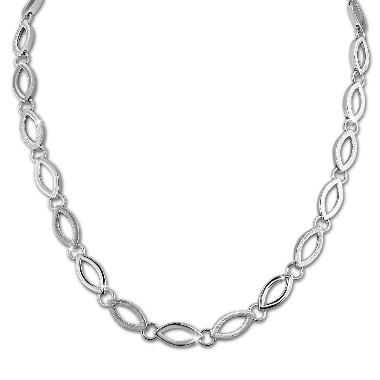 SilberDream Collier Kette Oval 925er Silber 44cm Damen Halskette SDK466J