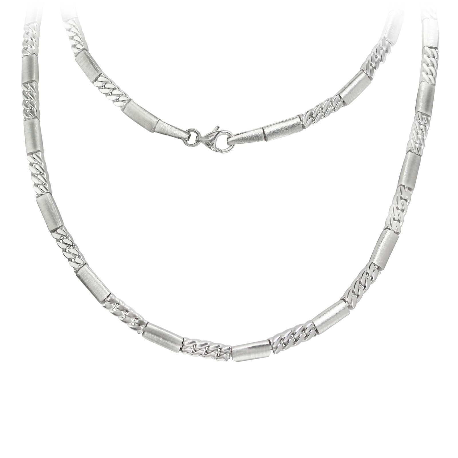 SilberDream Collier Rechteck 925 Silber glanz matt 45cm Kette SDK4795M